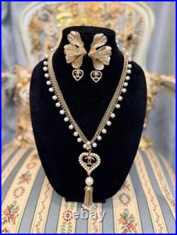 Vintage Lisner Pearl Gold Jewelry Set