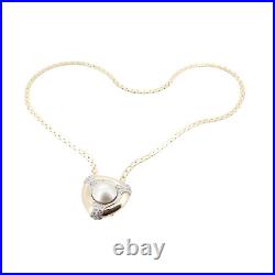 Vintage Mabe Pearl & Diamond Set 14k Gold Pendant & Chain 17.10g Val $5630