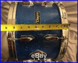 Vintage Made In Japan Tempro (Pearl) Drums Blue/Gold Sparkle Four Piece Drum Set