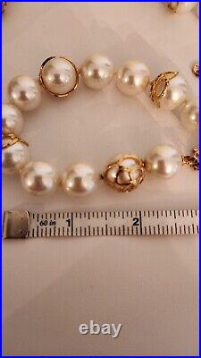 Vintage Majorica Pearl Necklace And Bracelet Set