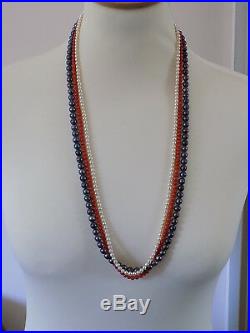 Vintage Mappin & Webb Coral and Pearl three row bracelet necklace set