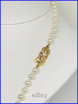 Vintage Mikimoto 6-5.5 MM 18.5 In & 7in 14 Kt Akoya Pearl Necklace Bracelet Set
