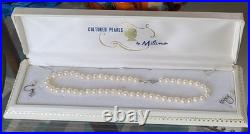 Vintage Milano Cultured Pearl Necklace, 10K Gold Closure & Earrings Original Box