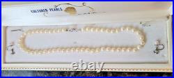 Vintage Milano Cultured Pearl Necklace, 10K Gold Closure & Earrings Original Box