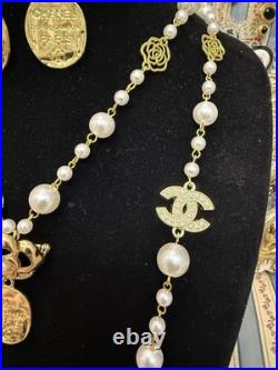 Vintage Modern Twist Pearl Gold Tone Jewelry Set