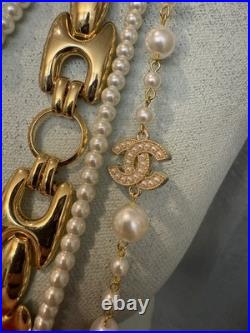 Vintage Modern Twist Pearl Gold Tone Jewelry Set