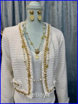 Vintage Modern Twist Pearl Gold Tone Jewelry Set