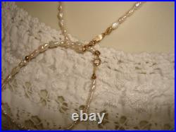 Vintage Set Freshwater Pearl 14K Gold Clasp Beaded 6 L Bracelet 18 L Necklace