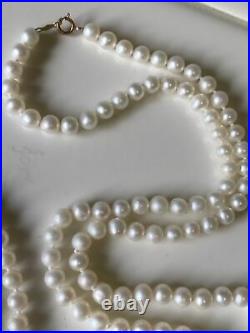 Vintage South Sea Pearl Necklace And Bracelet PJS 14K Gold Clasp Set