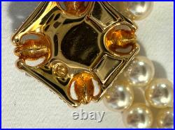 Vintage Swarovski Crystal Faux Pearl Necklace Earring Set