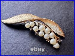 Vintage TRIFARI Alfred Philippe 1954 Lily of the Valley Pearl Brooch & Earrings