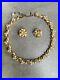 Vintage-Trifari-Gold-Brushed-Ribbon-Necklace-Earrings-SetPearls-Rhinestones-01-cu