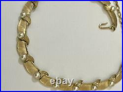 Vintage Trifari SET Parure Necklace Bracelet Earrings Signed Lot Faux Pearl 3pc