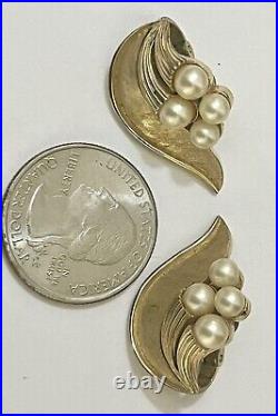 Vintage Trifari SET Parure Necklace Bracelet Earrings Signed Lot Faux Pearl 3pc