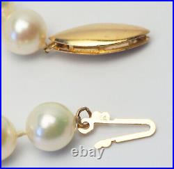 Vintage elegant classic 14k gold and pearl necklace post earrings set