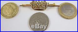 Vintage hallmarked 9ct yellow Gold seed pearl set Royal Navy sweetheart brooch