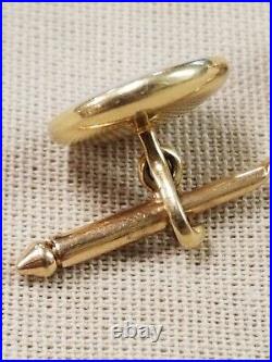 Vintage set Of Two 14k Yellow Gold Mother Of Pearl Shirt Buttons/cufflinks