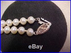Vintagerare White Pearl & Pave Set Diamond 18 Necklace 14k White Gold Buy Now
