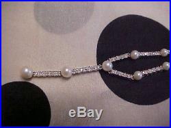Vintagerare White Pearl & Pave Set Diamond 18 Necklace 14k White Gold Buy Now