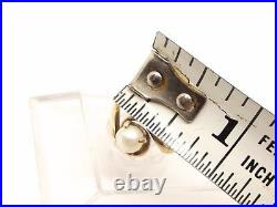 Vtg 10K Gold Cultured Pearl Ring Sz 4.75 Ornate Swirl Set 5.63mm Pearl Estate