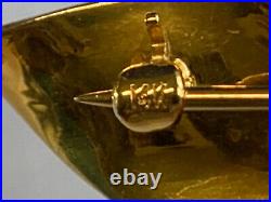 Vtg 14K Yellow Gold Pearl Estate Brooch Earring Set 21g Samuel Kirk & Son