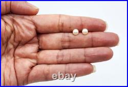 Vtg GII 14K Yellow Gold & 5.35mm Freshwater Pearl Set Necklace Earrings Bracelet