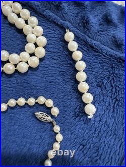 Vtg Set Of 6 Strands Saltwater Pearl Gold Clasp Repair Lot, 118g Vtg Set Of 6 Strands Saltwater Pearl Gold Clasp Repair Lot, 118g