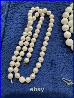 Vtg Set Of 6 Strands Saltwater Pearl Gold Clasp Repair Lot, 118g Vtg Set Of 6 Strands Saltwater Pearl Gold Clasp Repair Lot, 118g