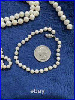 Vtg Set Of 6 Strands Saltwater Pearl Gold Clasp Repair Lot, 118g Vtg Set Of 6 Strands Saltwater Pearl Gold Clasp Repair Lot, 118g