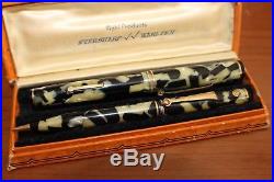 WAHL Black and Pearl Fountain Pen Pencil SET X GOLD SEAL MINT FLEX NIB Boxed