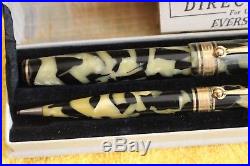 WAHL Eversharp Oversized Gold Seal DECO BAND Fountain Pen Black Pearl Set Boxed