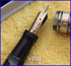 WAHL Eversharp Oversized Gold Seal DECO BAND Fountain Pen Black Pearl Set Boxed