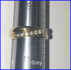 Wedding Band Ring 14K Yellow Gold Bead Set CZ Size 10 Anniversary 14KT 4.71grams