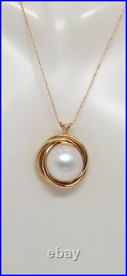 White MABE Pearl 12mm 14K Yellow Gold Pendant/Earring 14K Yellow Gold SET White MABE Pearl 12mm 14K Yellow Gold Pendant/Earring 14K Yellow Gold SET