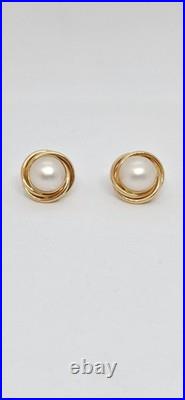 White MABE Pearl 12mm 14K Yellow Gold Pendant/Earring 14K Yellow Gold SET White MABE Pearl 12mm 14K Yellow Gold Pendant/Earring 14K Yellow Gold SET