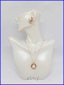 White MABE Pearl 12mm 14K Yellow Gold Pendant/Earring 14K Yellow Gold SET White MABE Pearl 12mm 14K Yellow Gold Pendant/Earring 14K Yellow Gold SET