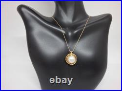 White MABE Pearl 12mm 14K Yellow Gold Pendant/Earring 14K Yellow Gold SET White MABE Pearl 12mm 14K Yellow Gold Pendant/Earring 14K Yellow Gold SET