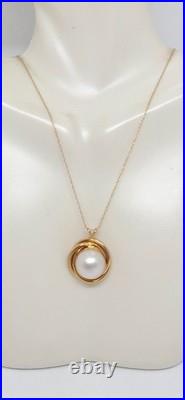 White MABE Pearl 12mm 14K Yellow Gold Pendant/Earring 14K Yellow Gold SET White MABE Pearl 12mm 14K Yellow Gold Pendant/Earring 14K Yellow Gold SET