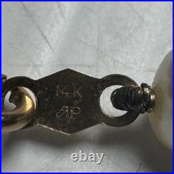 White Pearl And 14k Gold Necklace And Bracelet Set-Earrings In Small Trinket Box