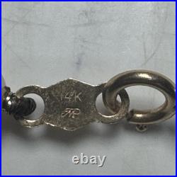 White Pearl And 14k Gold Necklace And Bracelet Set-Earrings In Small Trinket Box