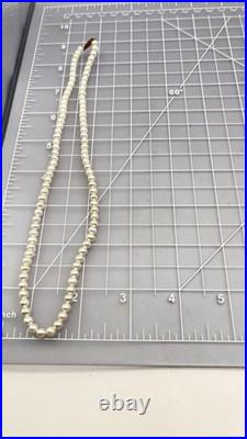 White Potato Pearls Necklace Bracelet Earrings Set 10k Solid Gold Clasps READ