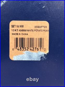 White Potato Pearls Necklace Bracelet Earrings Set 10k Solid Gold Clasps READ