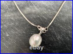 White gold Natural pearl Necklace and earing set
