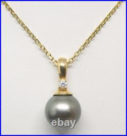 Women's 14K South Sea Pearl 13.1MM Pendant Yellow Gold Chain Necklace Set