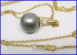 Women's 14K South Sea Pearl 13.1MM Pendant Yellow Gold Chain Necklace Set