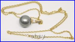 Women's 14K South Sea Pearl 13.1MM Pendant Yellow Gold Chain Necklace Set