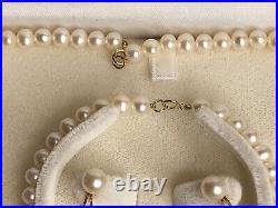 XLNT Vintage CP 14k Gold Necklace Earring Bracelet Fresh Water Pearl Set