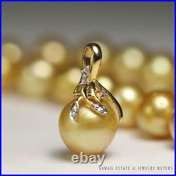 Yellow Champagne Pearl 14k Yellow Gold Necklace, Ring, Pendant & Earrings Set