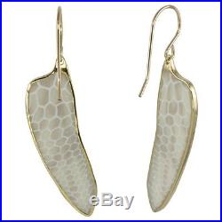 Yellow Gold Filled Pearl Large Dragonfly Wing Earrings Necklace Birthday Set