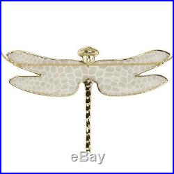 Yellow Gold Plated Pearl small dragonfly Earrings Necklace Set Women Jewelry